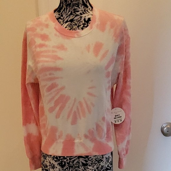 Round neck Tie dye pink sweatshirt new spring summer piece - Picture 3 of 11